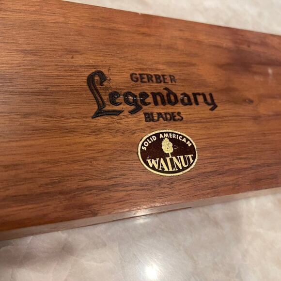 Gerber vintage meat carving set in solid walnut box - Picture 3 of 8